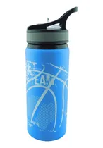 Comprar Botilito Metálico 600ml Pitillo Botella Termo Agua Gym Azul