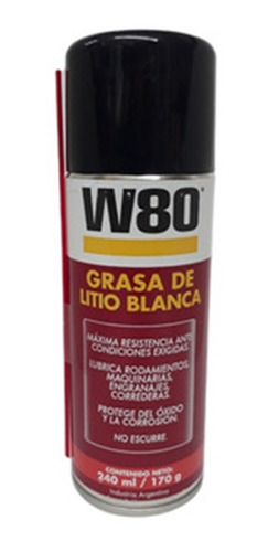 Grasa De Litio Blanca 240ml 170g Lubricante Protector W80 