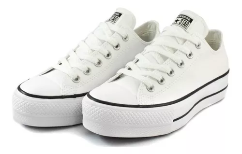 All Star Plataforma Branco de Couro