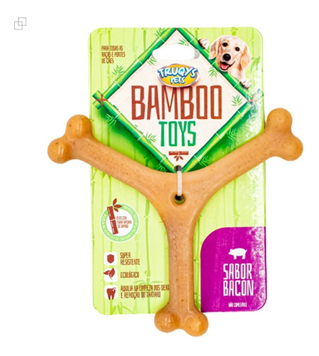 Truqys - Brinquedo Mordedor Osso Bamboo Para Caes Y