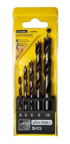 Set 5 Brocas Para Madera 4-5-6-8 Y 10 Mm