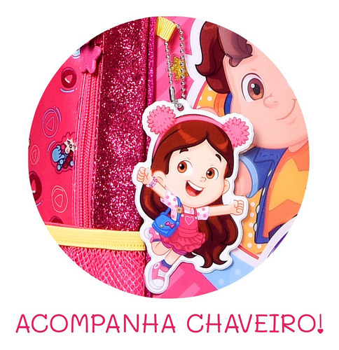 Mochila infantil Rodinhas Maria Clara & Jp Youtube Clio Roda Color Bubble Gum Pink 17 L