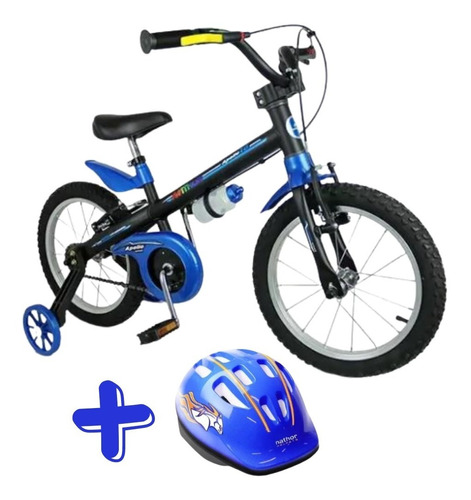 Kit Bicicleta Nathor Apollo Aro 16 + Capacete Proteção Top