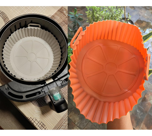 Kit 2 Formas Silicone Para Air Fryer Antiaderente