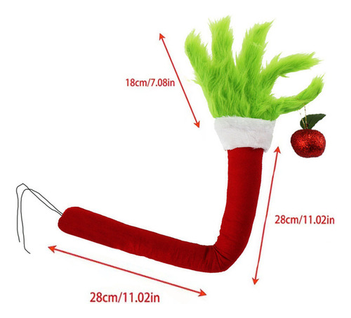 Adorno Para Árbol De Navidad Con Brazo De Muñeca Grinch