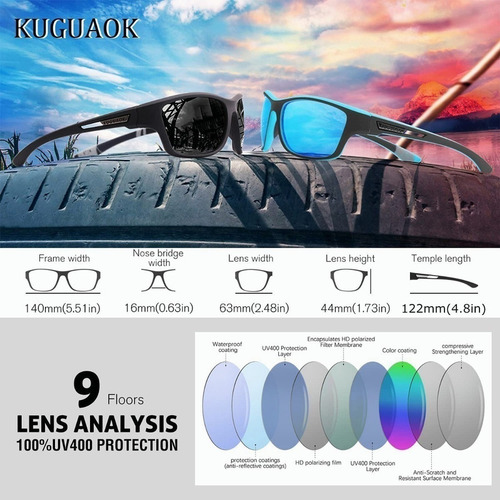 Gafas De Sol Hombre Polarizadas Pesca Viajes Conducción 2pcs