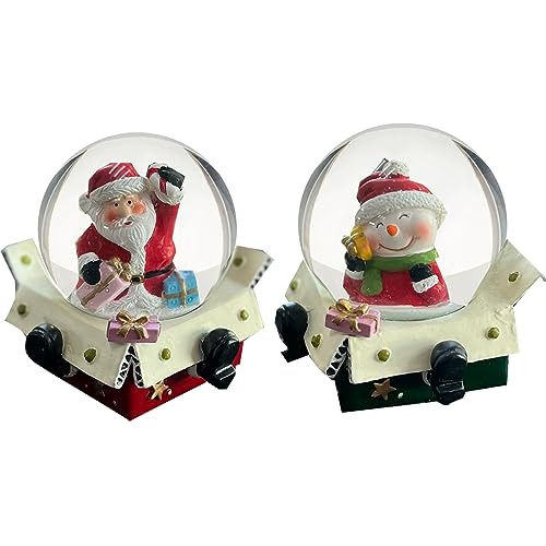 Conjunto De 2 Globos De Nieve De Navidad Santa Claus, R...