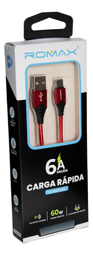 Cable Usb Romax Tipo C 1.2m Carga Rápida