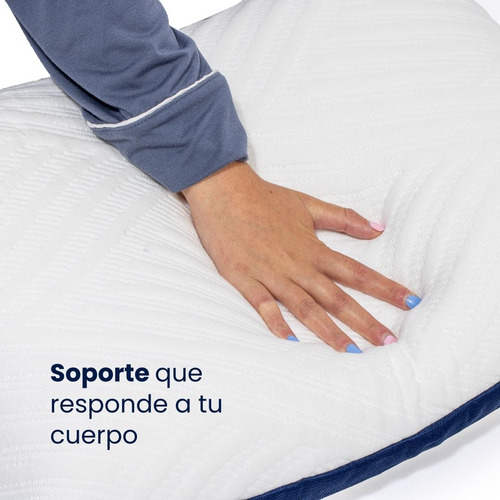 2 Pack Almohadas Blu Dream Memory Foam Personal 53x33 Cm Color Blanco