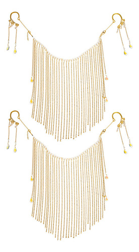 Velo Facial Único Con Cadena Hanfu Con Borlas Para La Oreja,