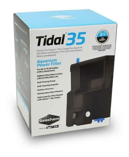 Filtro externo para acuarios Hang On Cascata Seachem Tidal 35 + 110 V