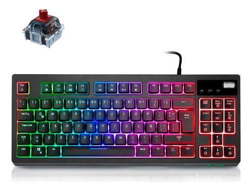 Teclado Mecánico Gamer Vsg Quasar Negro Tkl Switch Marrón