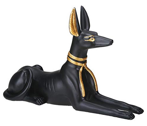 Estatua Egipcia Grande Del Perro Anubis Sentado