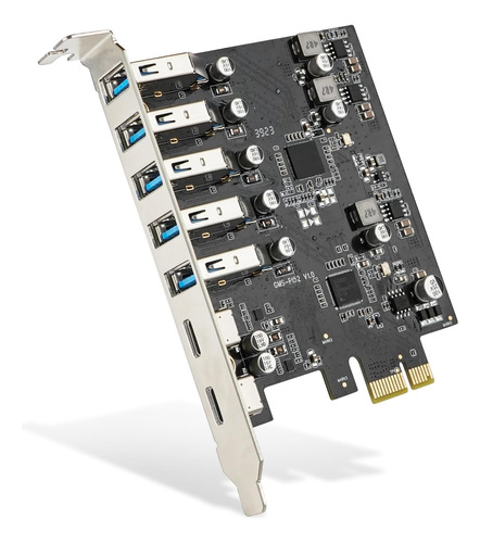 Tarjeta Usb Pci-e, Jewo Pci-e A Usb 3.0 De 7 Puertos (5 Usb-