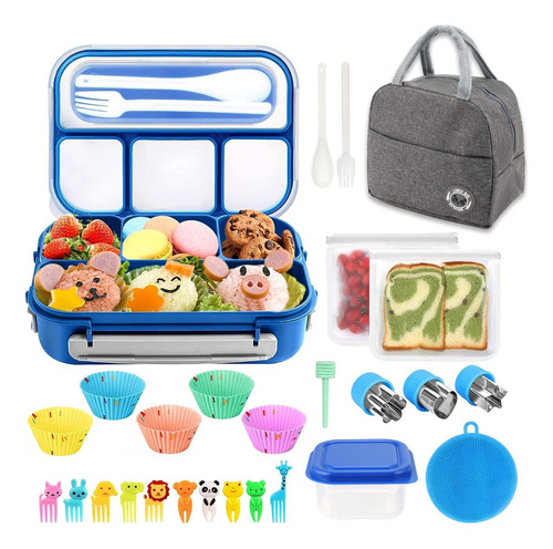 27 Pcs Lonchera Bento Box + Tenedor Cuchara + Lunch Bolsa