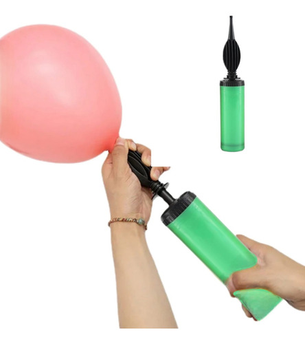 Bombin Manual Globos 28 Cm 1 Unidad Color Verde