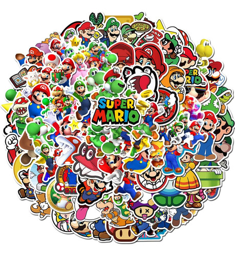 Conoce A Holiday Super Mario Stickers 100 Pcs Lindos Comics