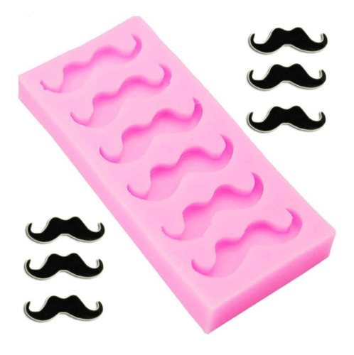 Molde Silicona Bigotes Mostachos Fondant Porcelana Fria