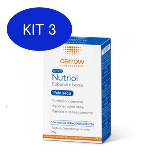 Kit 3 Sabonete Em Barra Darrow Nutriol Darrow 70g