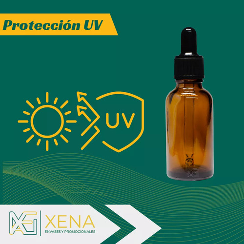 Envase De Vidrio Ambar 50 Ml Frasco Con Pipeta Negra X 10