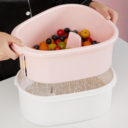 Tf Drene El Colador De Frutas De La Fruta Con Cepillo, Rosa