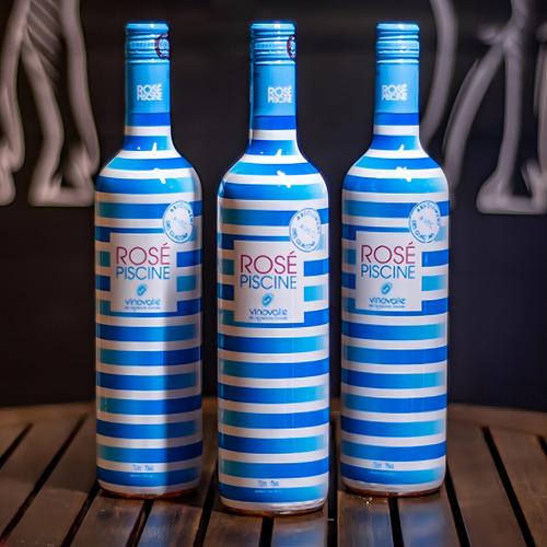 Kit 03 Unidades Vinho Rosé Piscine Stripes Suave 750ml