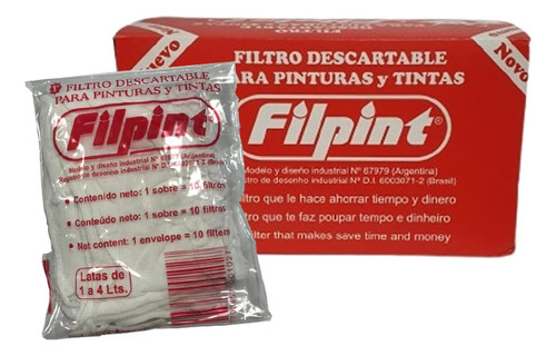 Filtro Descartable Pinturas Y Tintas 100 Unidades Filpint Mm