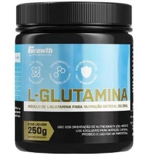 L-glutamina Growth Supplements Sabor Natural pó 250g Pote