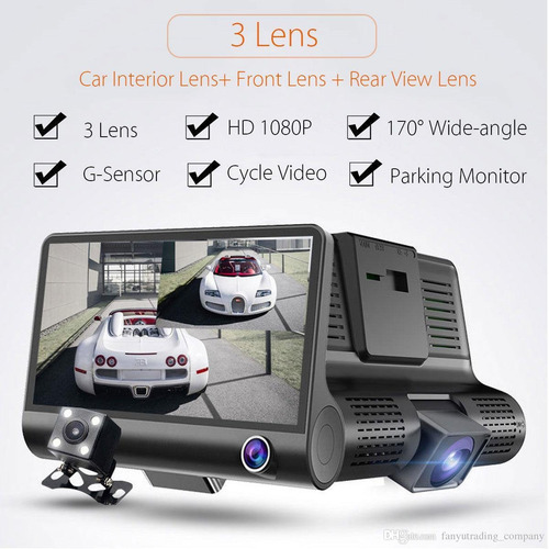 Dvr 3 Cámaras Para Carro, Cámara De Reversa Con Leds