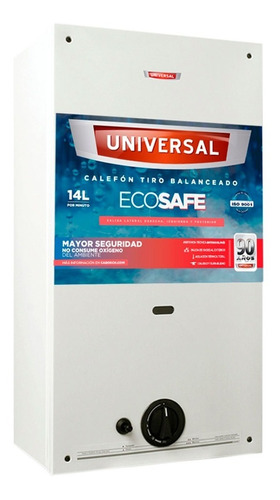 Calefón Universal 14l Tiro Balan Cu-140 Ge Sal Posterior Pce