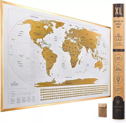 Mapa mundial para rascar, mapa del mundo, mapa de viaje, mapa del mundo  para rascar enmarcado, lugares en los que he estado mapa, regalo de viaje,  Wanderlust, países del mundo 