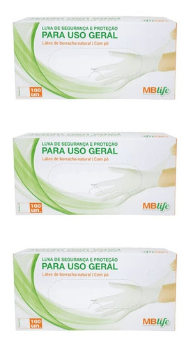 Mb Life Luvas Latex Procedimento P C/100 (kit C/03)