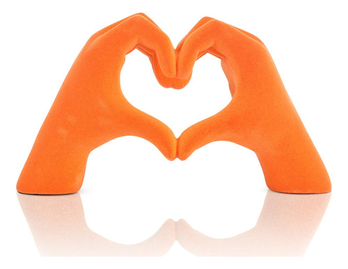 Figura Decorativa De Corazón Y Mano Estante Naranja Para Hab
