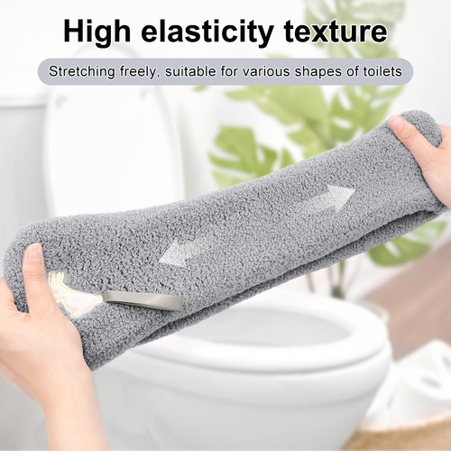 Paquete De 2 Fundas Para Asiento De Inodoro Modelo Felpa Color
