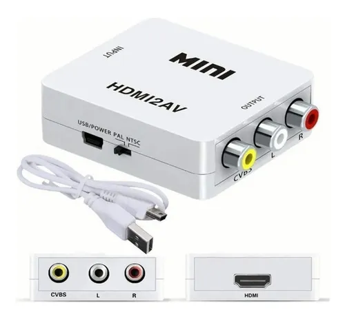 Adaptador Rca Hdmi A Vga 1080p Convertidor De Audio Y Video