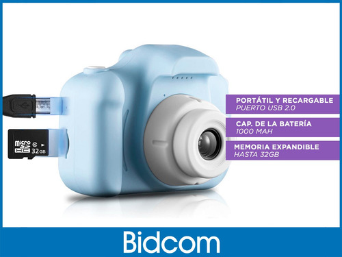 Camara Fotos Digitales Compacta Niños Gadnic Ck32 + Juegos Color Celeste