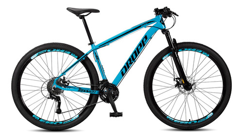 Bicicleta Aro 29 Dropp Sw 24v Câmbio Shimano Mtb Alumínio Cor Azul E Preto Tamanho Do Quadro 19