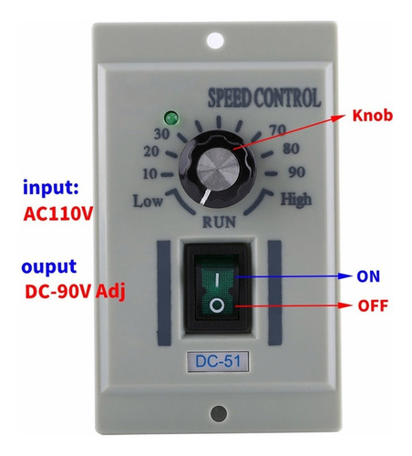 . 24v-90v Ajustable Controlador De Velocidad Del Motor Dc