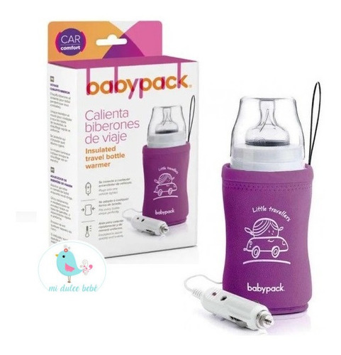 Imagen 3 de 9 de Calienta Mamadera Biberón Violeta Para Auto 12 Volt Babypack