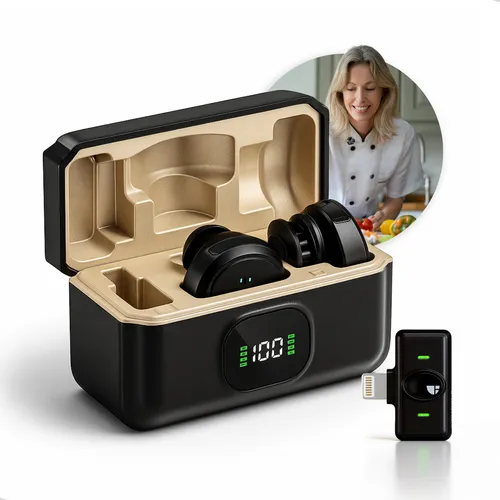 Microfone Lapela Redondo Imã Sem Fio Preto Duplo Anti Ruído Liggi...