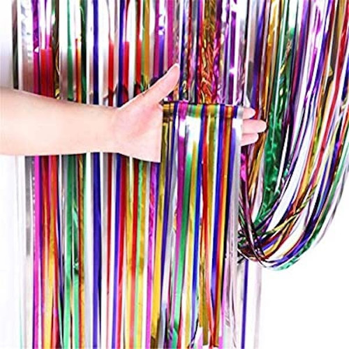 Cortinas Metalizadas Colores Para Fiestas Decoracion - Globo