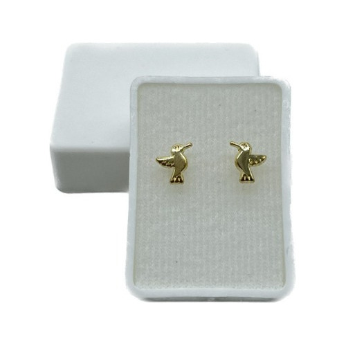 Aretes | Broqueles De Oro 10k De Colibrí