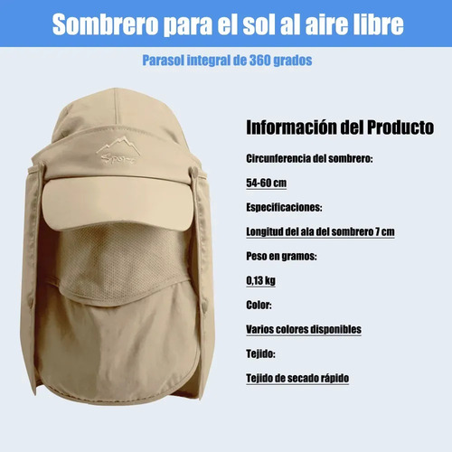 Gorro De Pesca Para El Sol De Verano Con Protección Para La
