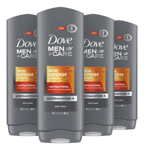 Dove Men+care Body Wash Skin Defense 4 Unidades Para Un Cui.