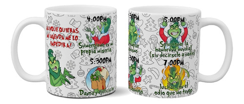 Taza De Cerámica Dias De La Semana Grinch Importada Cod 67