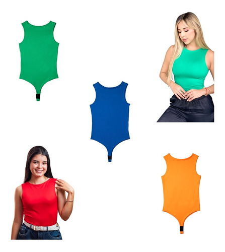 Kit De 3 Bodys Básicos En Esqueleto Variados Mujer Surtidos