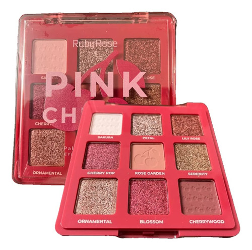 paleta de sombras de ojos Pink Cherry Pink Line de Ruby Rose Box Strong Color