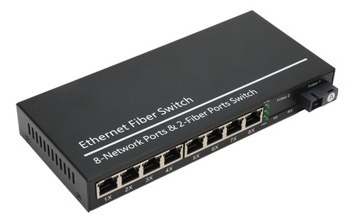 Convertidor De Fibra Óptica Gigabit Ethernet 9 Puertos 10 10