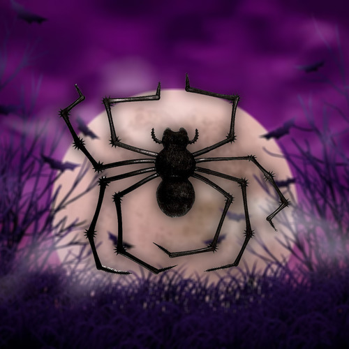Inseto De Brinquedo Aranha Viúva Negra 20cm Terror Halloween