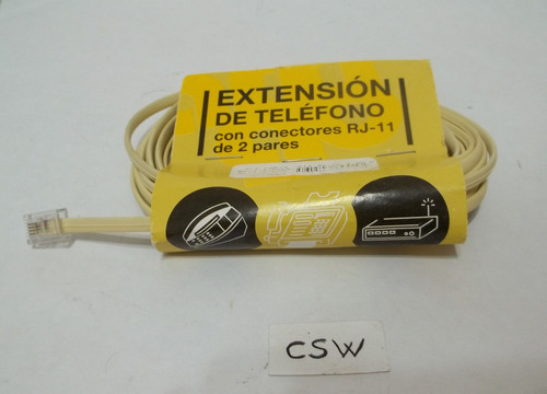  Cable Extensión Teléfono C/conectores Rj-11 De 2 Pares